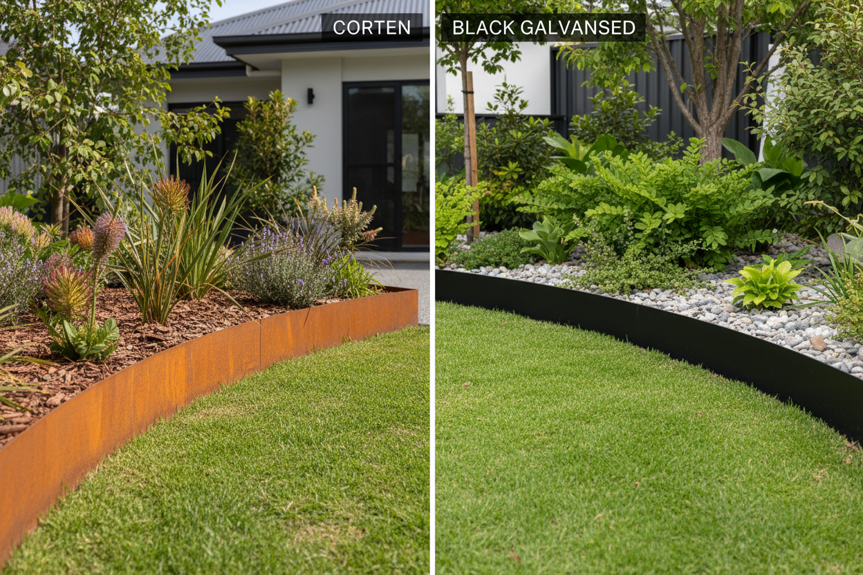 Corten vs Galvanised Garden Edging