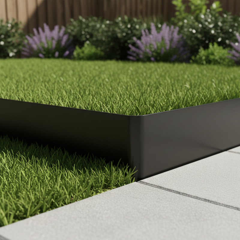 Galvanised Steel Garden Edging 100mm Black