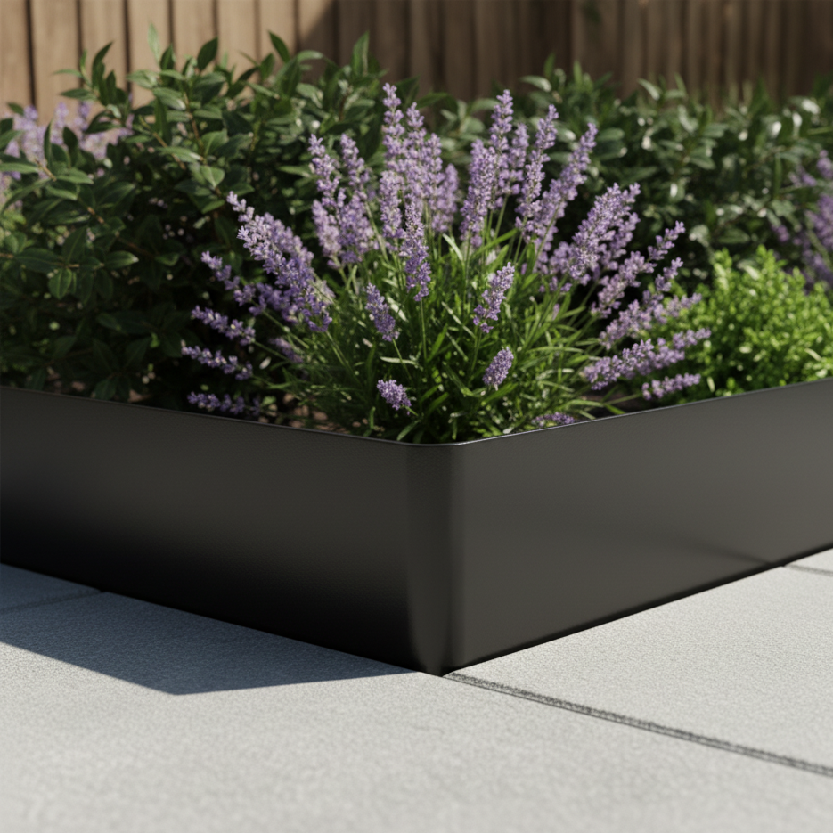 Galvanised Steel Garden Edging 150mm Black