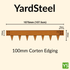 YardSteel Corten 100mm Garden Edging Sizing